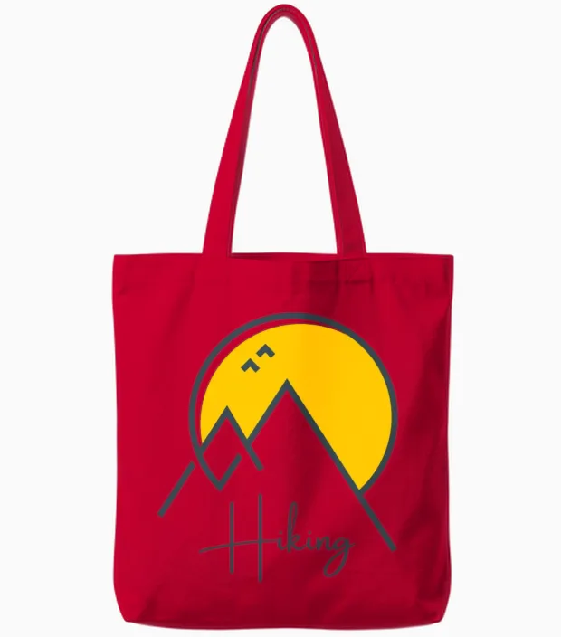 Hiking - Keep Calm and Hike On Tote Bags in Red
