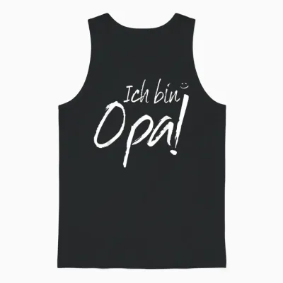 T-Shirt with German Text "ich Bin Opa Geworden Zum Opa Beförderen" Unisex Tank Top - Black