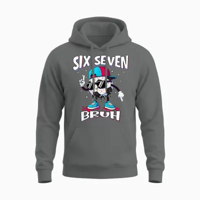 Fußball 67 Meme Six Seven Fußball 67 Jungen Mädchen Unisex Hoodie - Graphite Heather