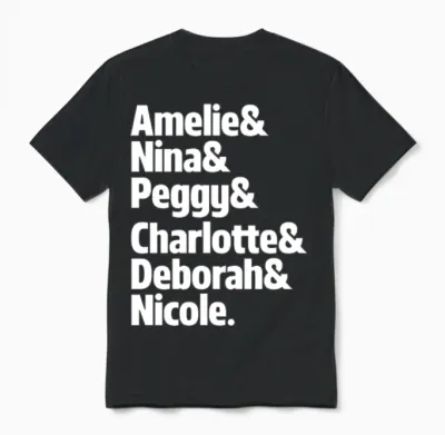 Amelie & Nina & Peggy & Charlotte & Deborah Techno Unisex T-Shirt - Black