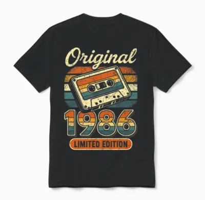 40. Geburtstag Mann Frau 40 Jahre Deko 1986 Geschenk Lustig Unisex T-Shirt - Black