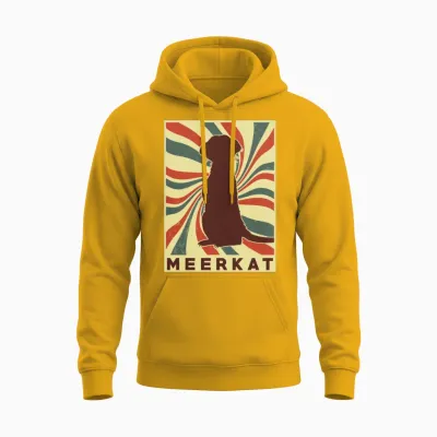 Meerkat Retro Vintage Unisex Hoodie - Gold
