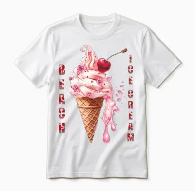 Beach Ice Cream Delight Unisex T-Shirt - White