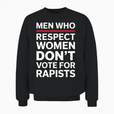 Men Who Respect Women Don't Vote for Rapists Unisex Sweatshirt - Black