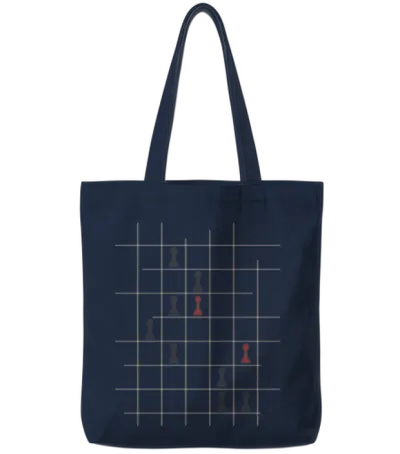 Chess Game Tote Bags - Navy