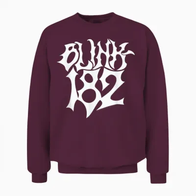 Blink 182 Gothic Logo Rock Music by Rock Off Unisex Sweatshirt - Maroon