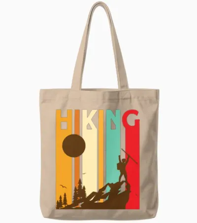 Hiking Retro Hiking Tote Bags - Natural