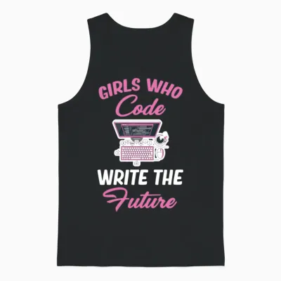 Girl Who Code Writes the Future Programmer Unisex Tank Top - Black