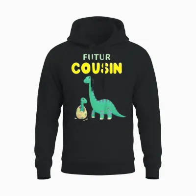 Child Future Cousin Announcement Pregnancy Je Vais Etre Cousin 2026 Unisex Hoodie - Black