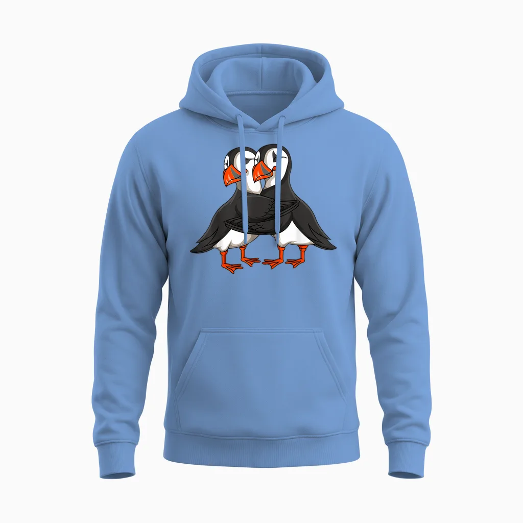 Puffin Papageitaucher Mädchen Kinder Unisex Hoodie in Carolina Blue