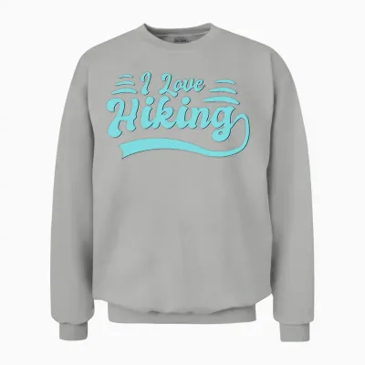 I Love Hiking Unisex Sweatshirt - Ash