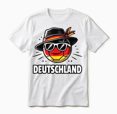 Fußball Mit Deutschland Flagge Lustiger Ball Fan Unisex T-Shirt - White