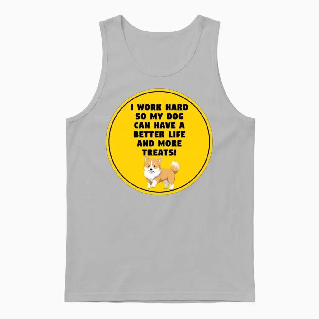 Funny Dog Slogan's Lovers Unisex Tank Top in Ash
