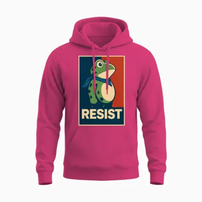 Portland Frog Protest I Stand with Frog Unisex Hoodie - Heliconia