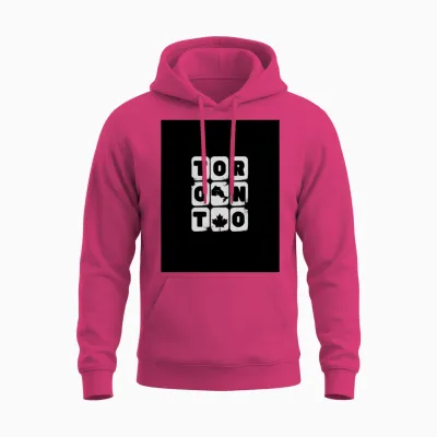 Toronto Explore Travel Illustrative Quote Unisex Hoodie - Heliconia
