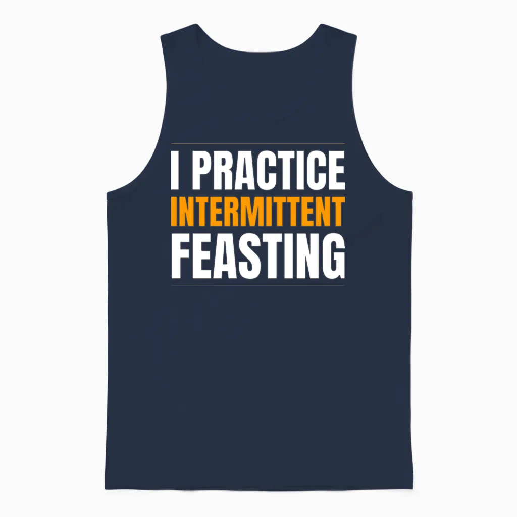 Funny Thanksgiving Feasting Unisex Tank Top in Navy