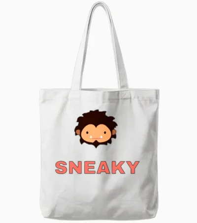 Sneaky Sasquatch Head Tote Bags - White