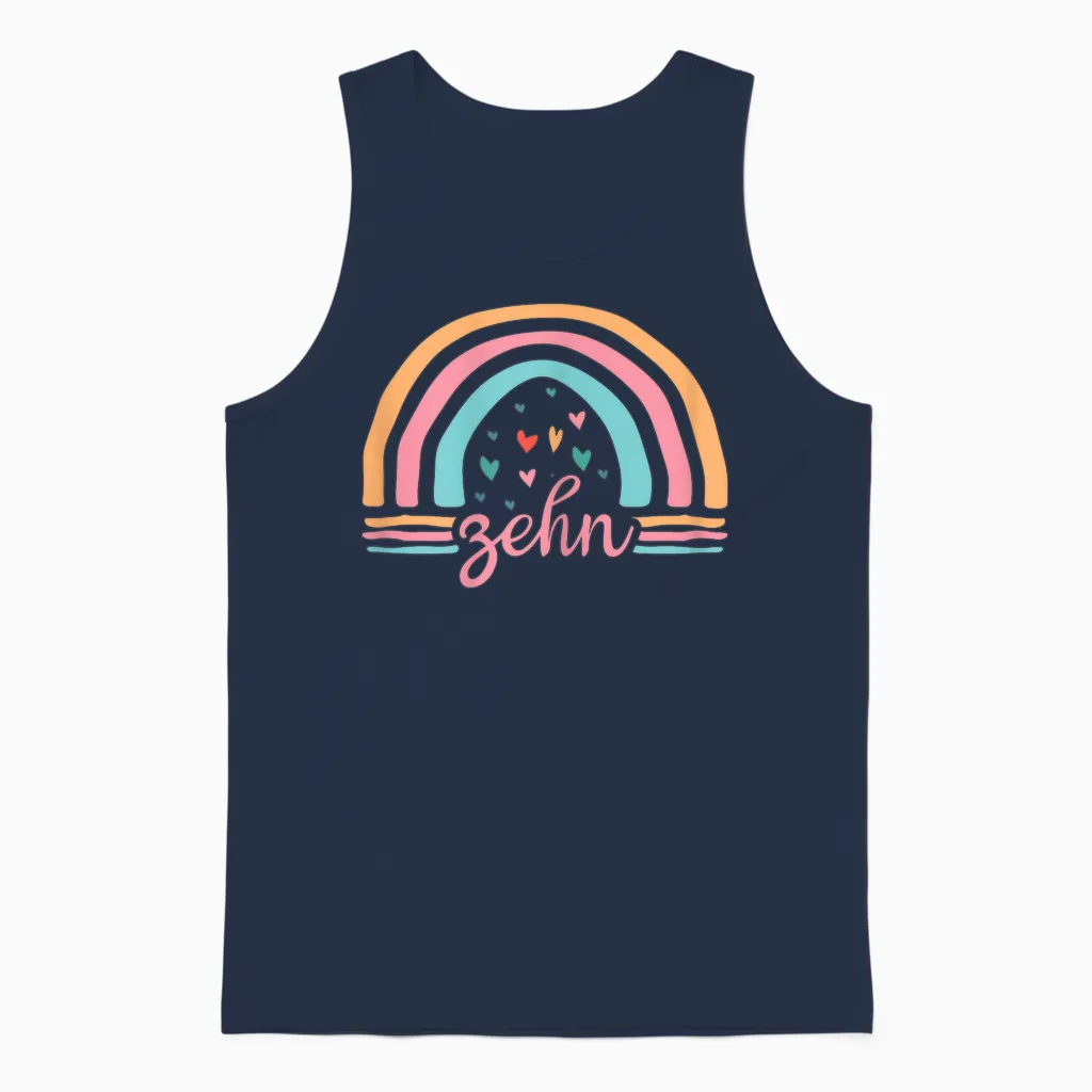 10. Geburtstag Süßes Regenbogen Mädchen 10 Jahre Alt Unisex Tank Top in Navy