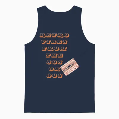 Retro Vibes Unisex Tank Top - Navy
