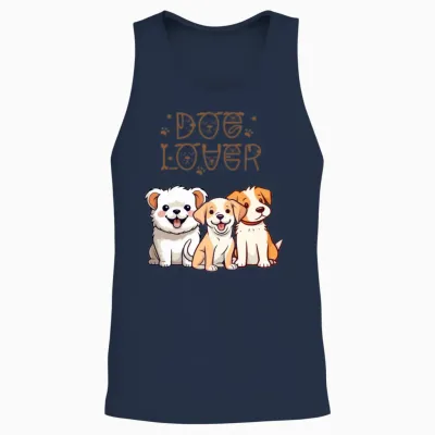 3 Cute Dogs for Dog Lovers Unisex Tank Top - Navy