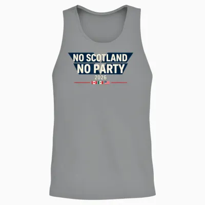 No Scotland No Party 2026 World Nations Flags Funny Slogan Unisex Tank Top - Sport Grey