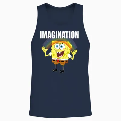Mademark X Spongebob Squarepants - Spongebob - Rainbow with Imagination Unisex Tank Top - Navy