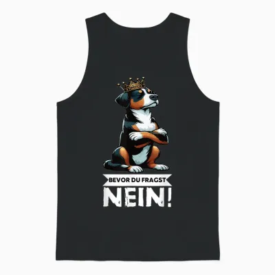 T-Shirt with German Text "bevor Du Fragst Nein Appenzeller Mountain Dog" Mountain Dog Holder Unisex Tank Top - Black