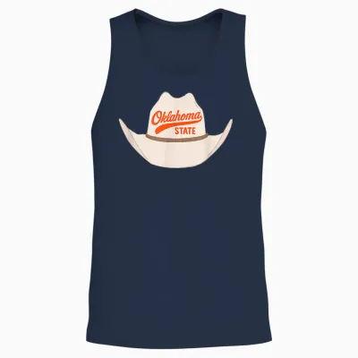 State of Oklahoma Cowboy Hat for Oklahoma Pride Unisex Tank Top - Navy