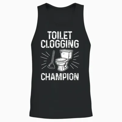 Toilet Clogging Champion Funny Graphic Toilet Clogging Unisex Tank Top - Black