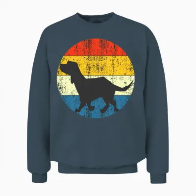 Vintage Dog Retro Sunset Unisex Sweatshirt - Dark Heather