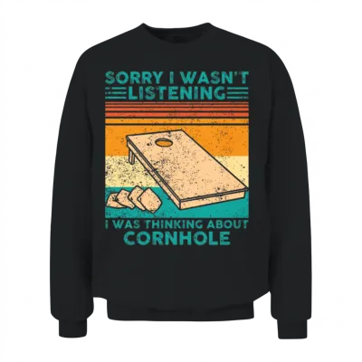 Funny Cornhole Unisex Sweatshirt - Black
