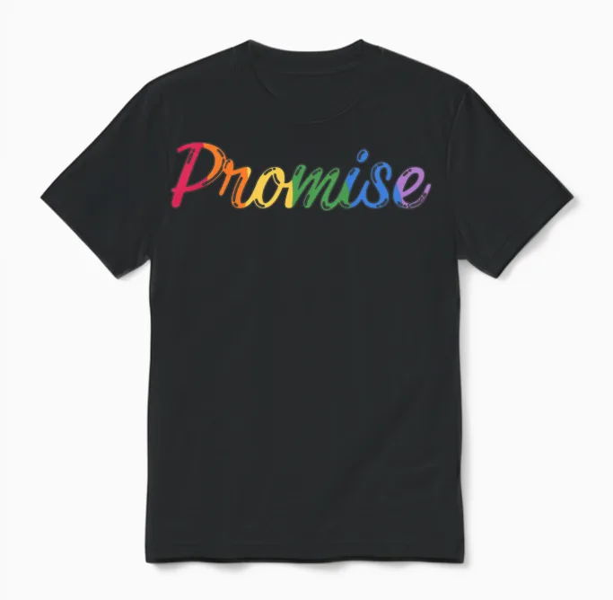 God's Promise Rainbow Graphic Unisex T-Shirt in Black