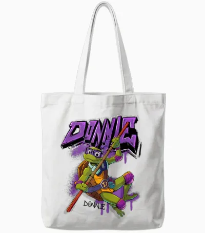 Tales of the Teenage Mutant Ninja Turtles Donnie Graffiti Tote Bags - White