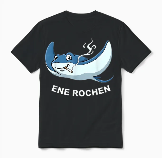 T-Shirt with "ene Rochen" Funny Smoker Sayings Unisex T-Shirt in Black