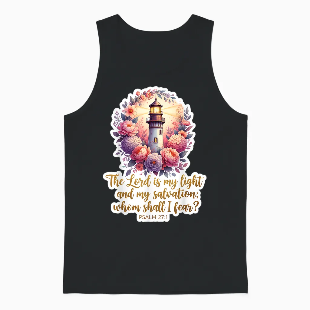 Christian Woman Vers the Lord Is My Light and My Salvation Unisex Tank Top in Black