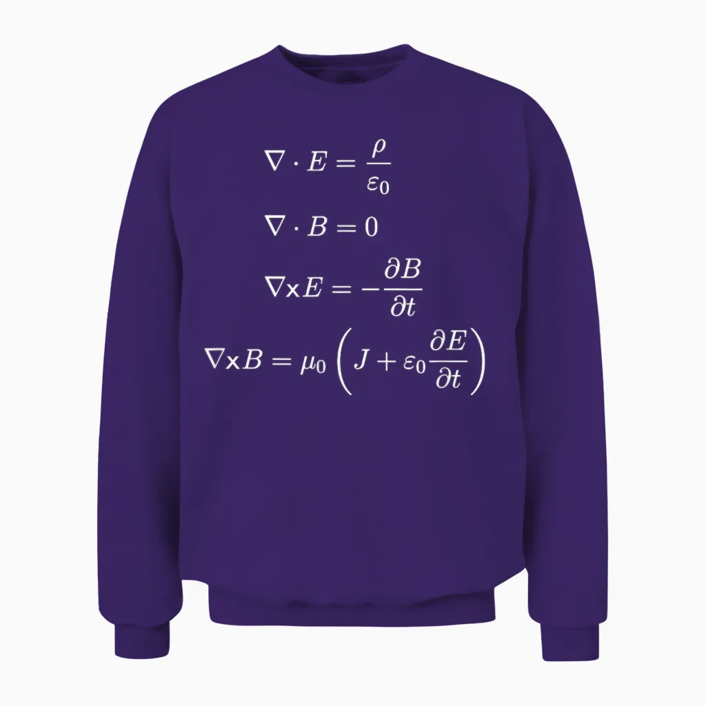 Maxwell's Equations Differential Science and Math T-Shirts Unisex Sweatshirt in Purple