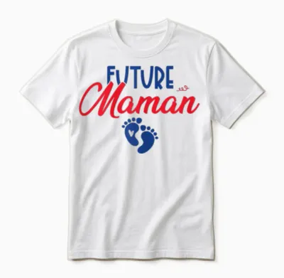 Future Maman Future Papa - Announcement Pregnancy Couple Matching T-Shirt, White, Female X-Small Unisex T-Shirt - White