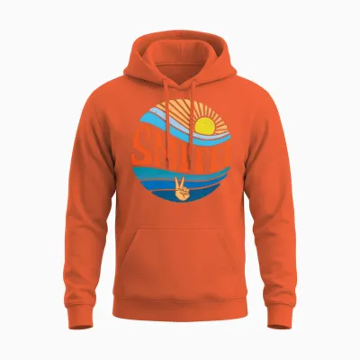Smith Shirt Vintage Sunset Smith Groovy Tie Dye Unisex Hoodie - Orange