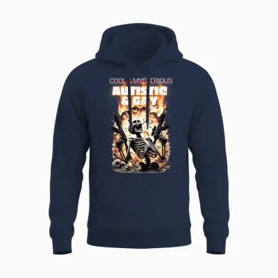 Cool Und Mysterious? Autistisch Und Gay Funny Unisex Hoodie - Navy