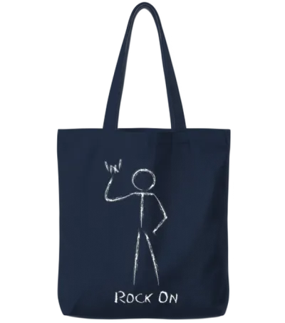 Stickman Rock On Tote Bags - Navy