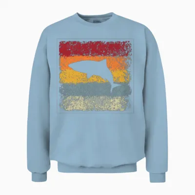 Shark Retro Unisex Sweatshirt - Light Blue