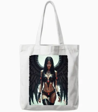 Sexy Angel Girl Over T-Shirt – Fallen Angel Bikini Pinup Girl Tote Bags - White