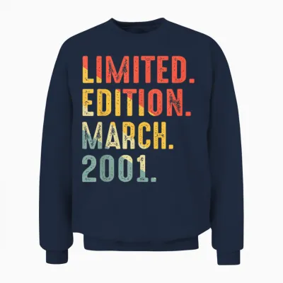 édition Limitée Mars 2001 Anniversaire Unisex Sweatshirt - Navy