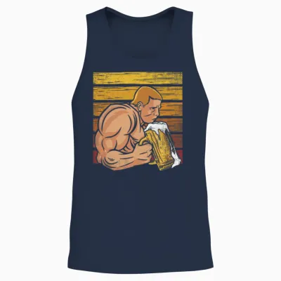 Bodybuilding - Gym Retro Unisex Tank Top - Navy