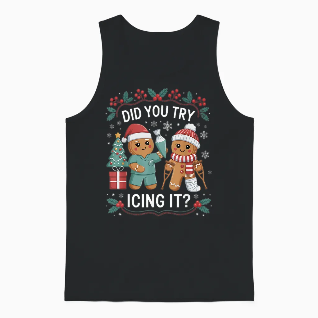 Physio Christmas Physical Therapy Holiday Season Christmas Unisex Tank Top in Black