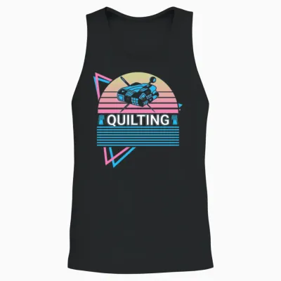 Quilting Quilter Retro Unisex Tank Top - Black