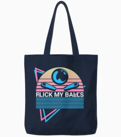 Pinball Machine Retro Tote Bags - Navy