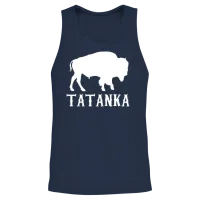 Tatanka (buffalo) — Wildlife Gift Unisex Tank Top - Navy – 2