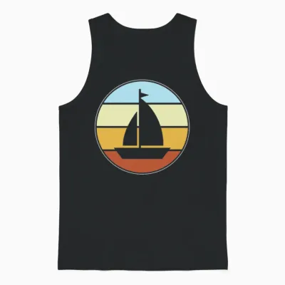 Sailing Retro Unisex Tank Top - Black