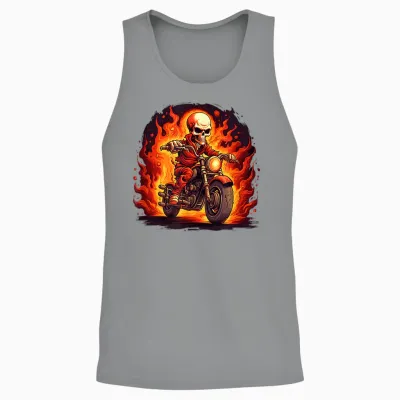 Coole Totenkopf- Und Motorradflammen Für Jungen Und Mädchen Unisex Tank Top - Sport Grey